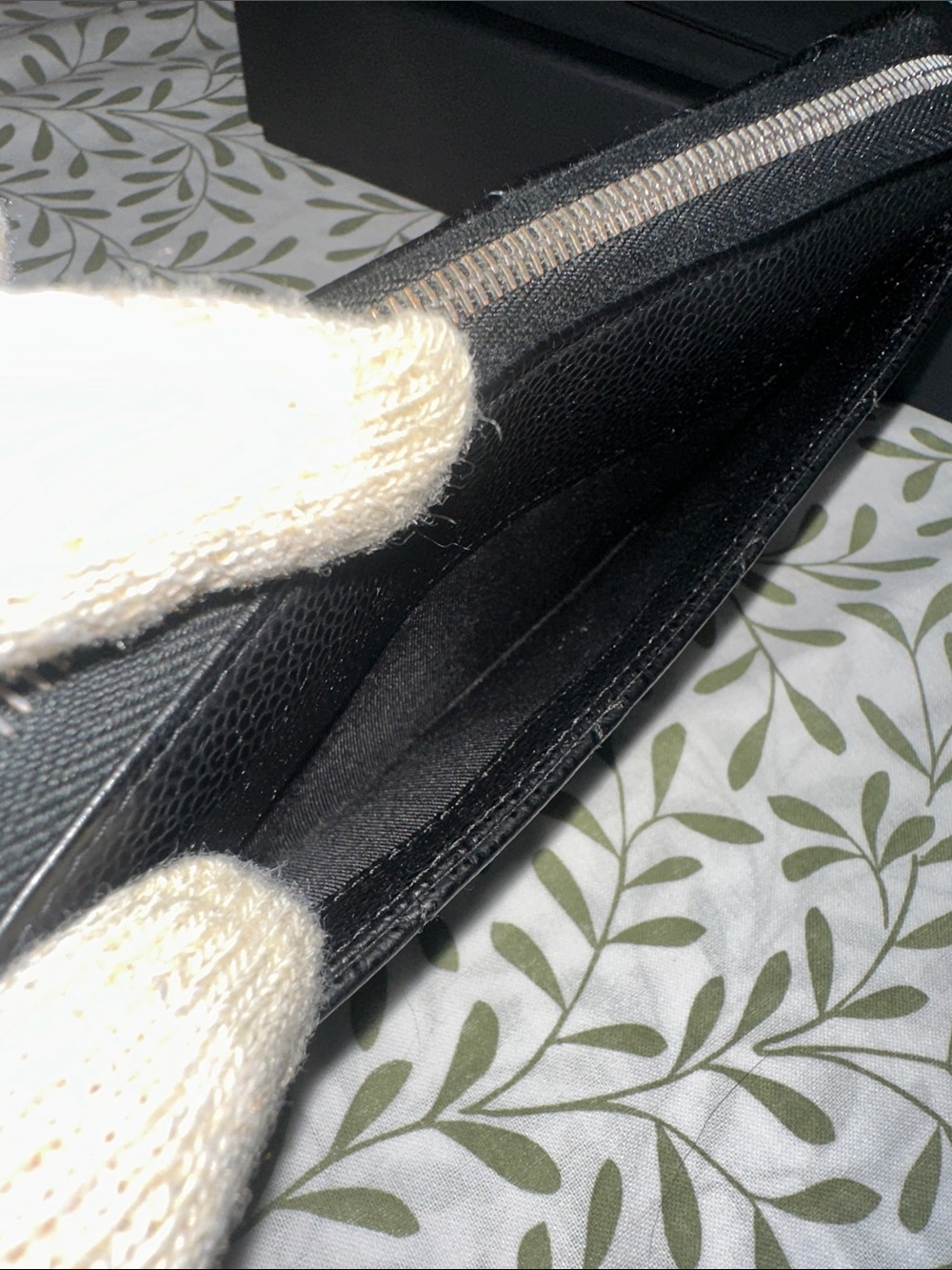 CHANEL Black Quilted Caviar Leather Zip-Around Wallet with CC Logo - Picture 9 of 15